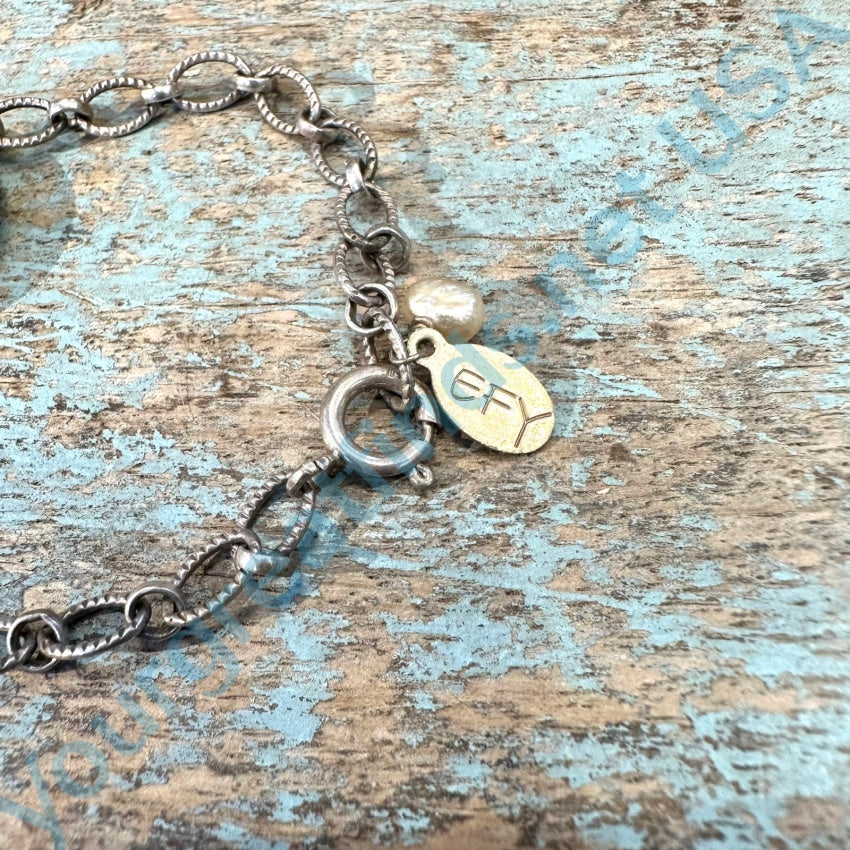 Vintage Sterling Silver Botanical Id Bracelet