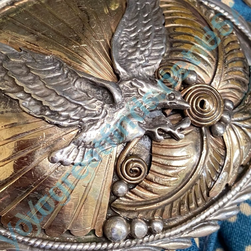 Vintage Sterling Silver Brass Appliqué Eagle Belt Buckle Yourgreatfinds