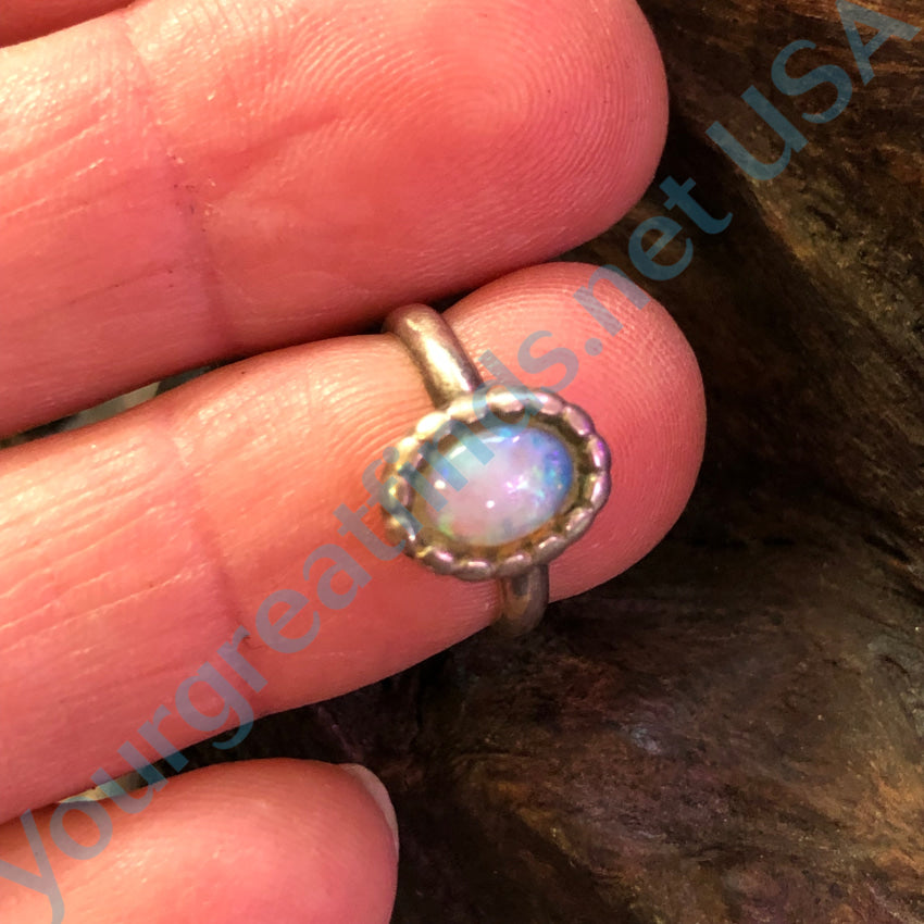 VTG STERLING SILVER OPAL hot RING #782