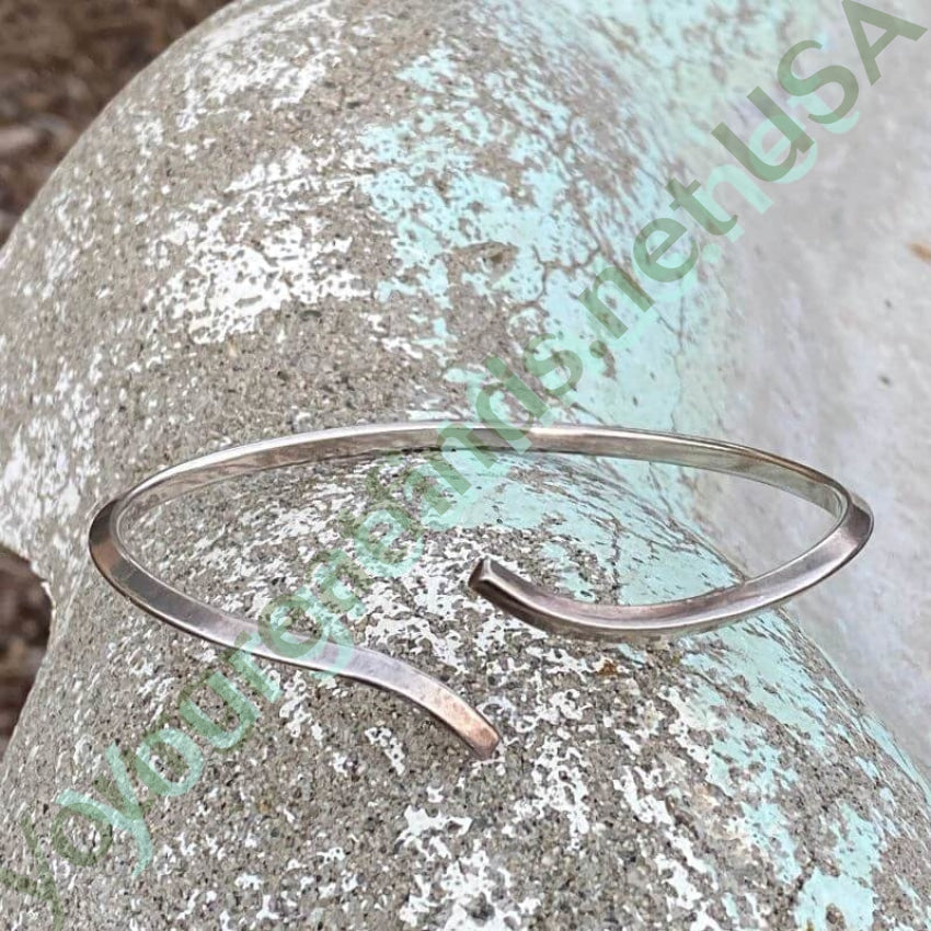 Vintage Sterling Silver Carinated Bypass Cuff Bracelet Yourgreatfinds