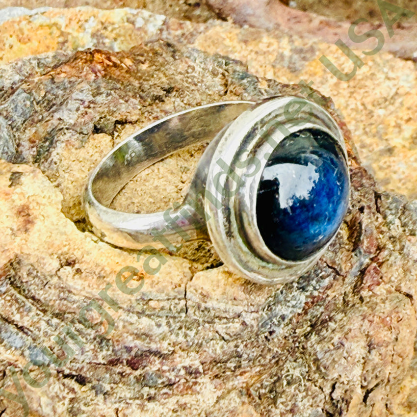 Vintage Sterling Silver Cat’s Eye Blue Moonstone Ring 8 ring