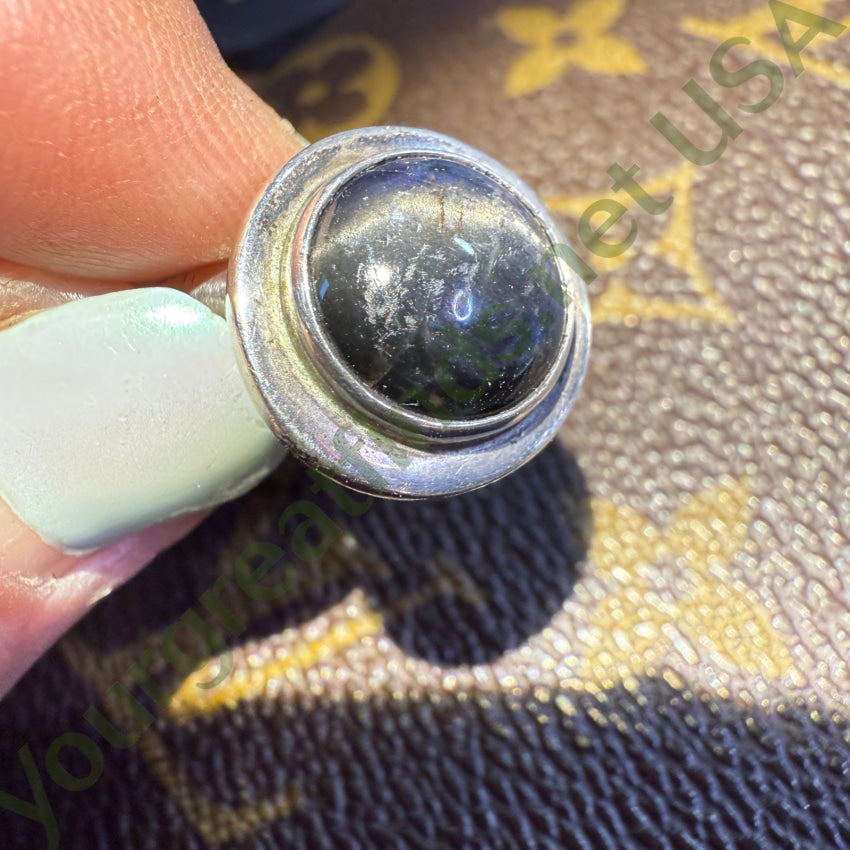 Vintage Sterling Silver Cat’s Eye Blue Moonstone Ring 8 ring