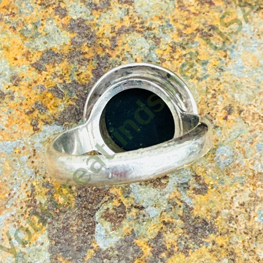 Vintage Sterling Silver Cat’s Eye Blue Moonstone Ring 8 ring