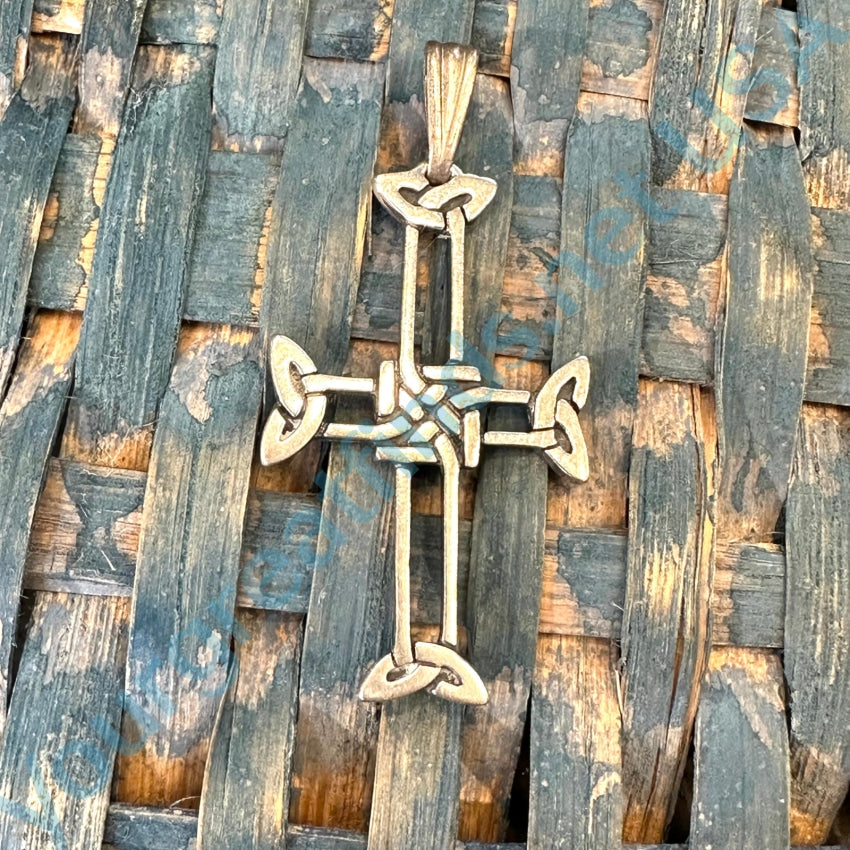 Vintage Sterling Silver Celtic Cross Pendant