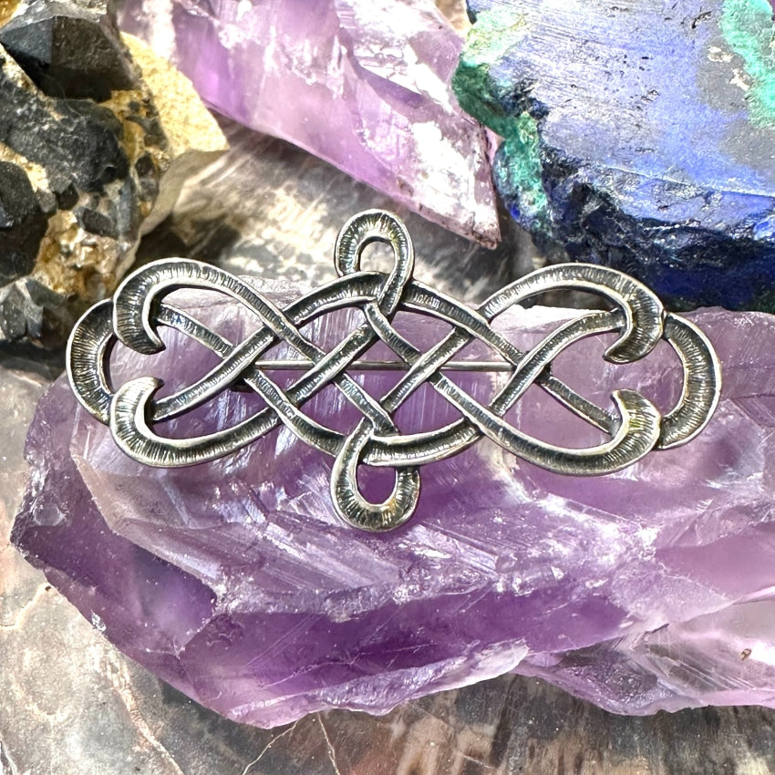 Vintage Sterling Silver Celtic Knot Bar Pin