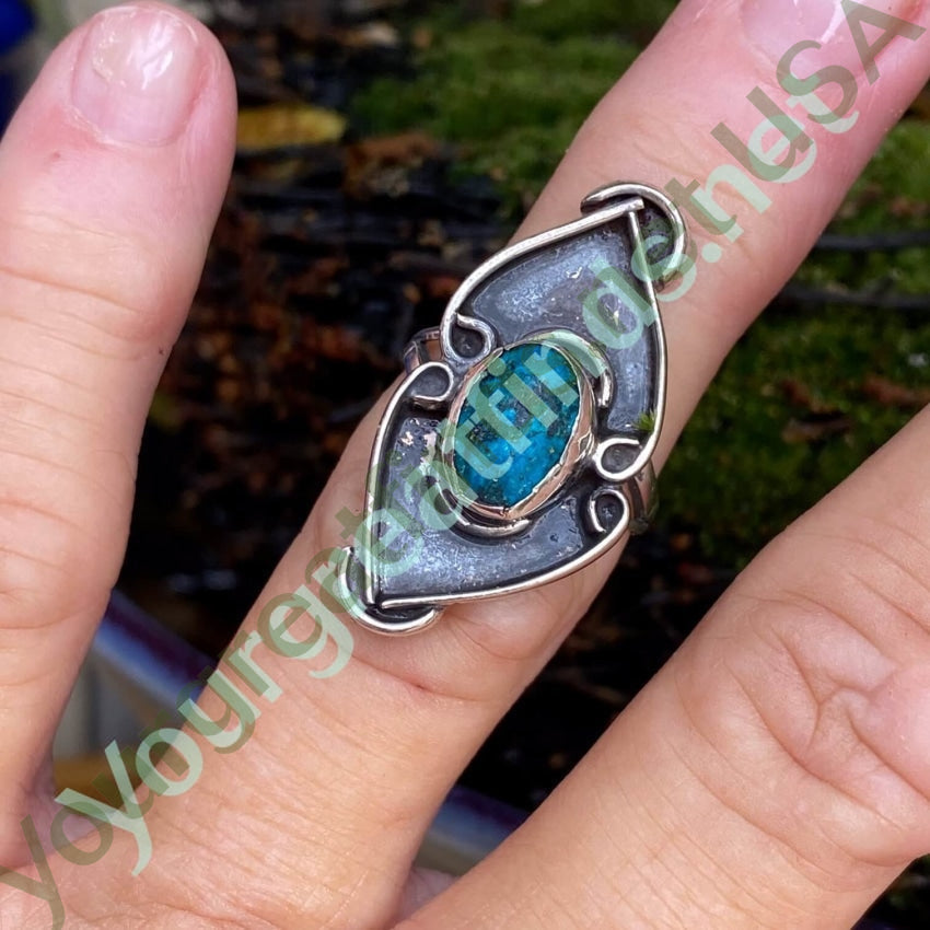 Vintage Sterling Silver Chrysocolla Ring Size 6.25 Yourgreatfinds
