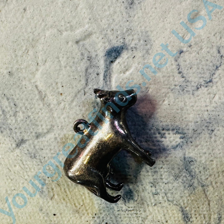 Vintage Sterling Silver Cow Pendant Pendant