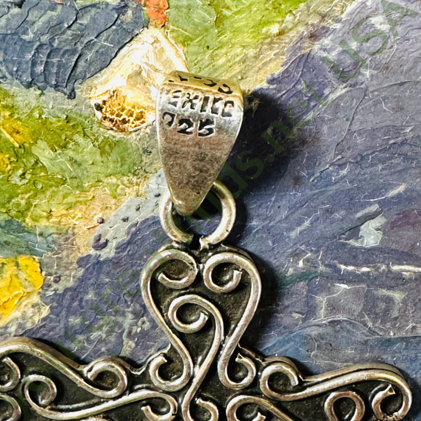 Vintage Sterling Silver Cross Pendant Pendant