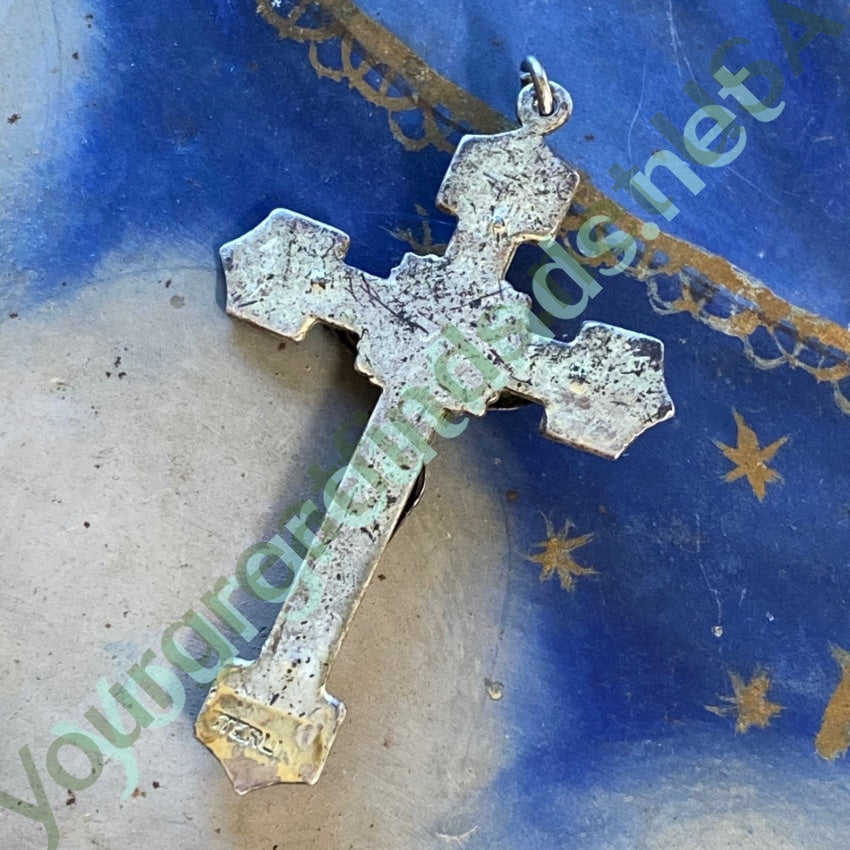 Vintage Sterling Silver Crucifix Cross Pendant in great detail Yourgreatfinds