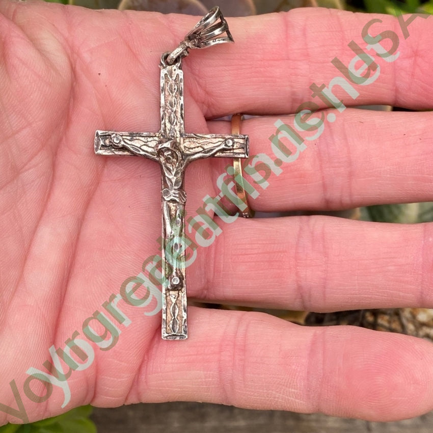 Vintage Sterling Silver Crucifix Pendant in Large Size Yourgreatfinds