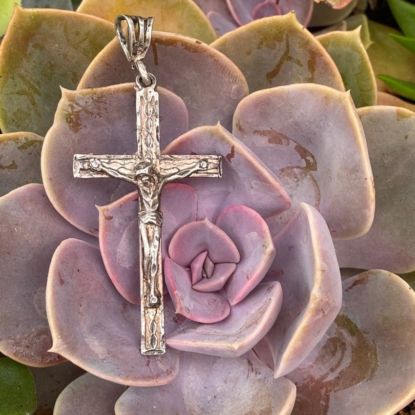 Vintage Sterling Silver Crucifix Pendant in Large Size Yourgreatfinds