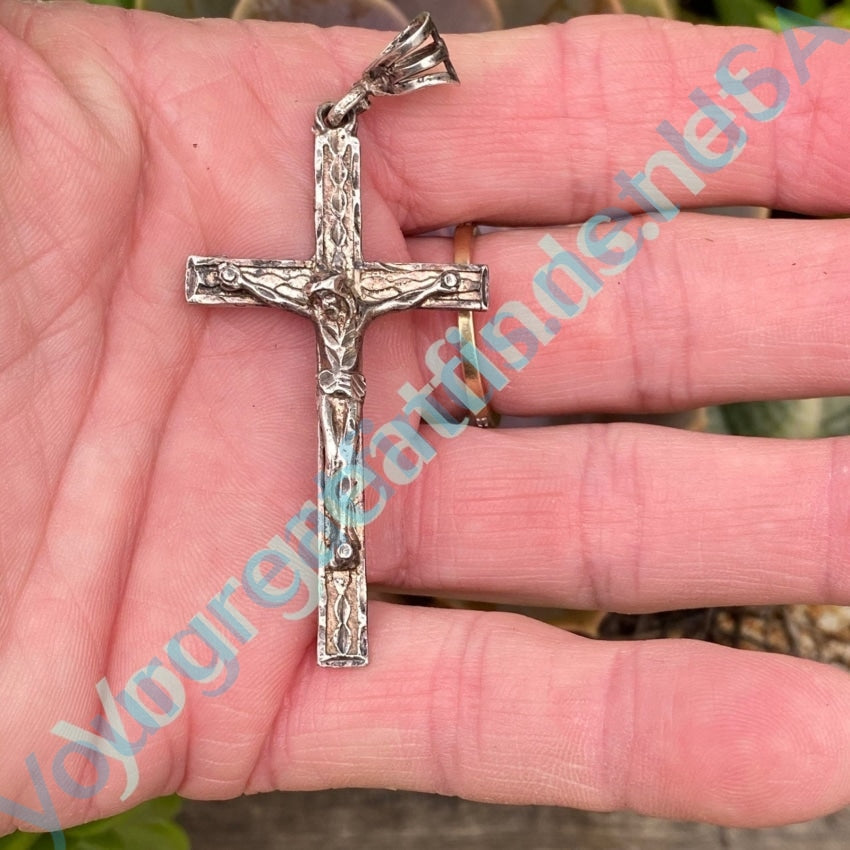 Vintage Sterling Silver Crucifix Pendant in Large Size Yourgreatfinds