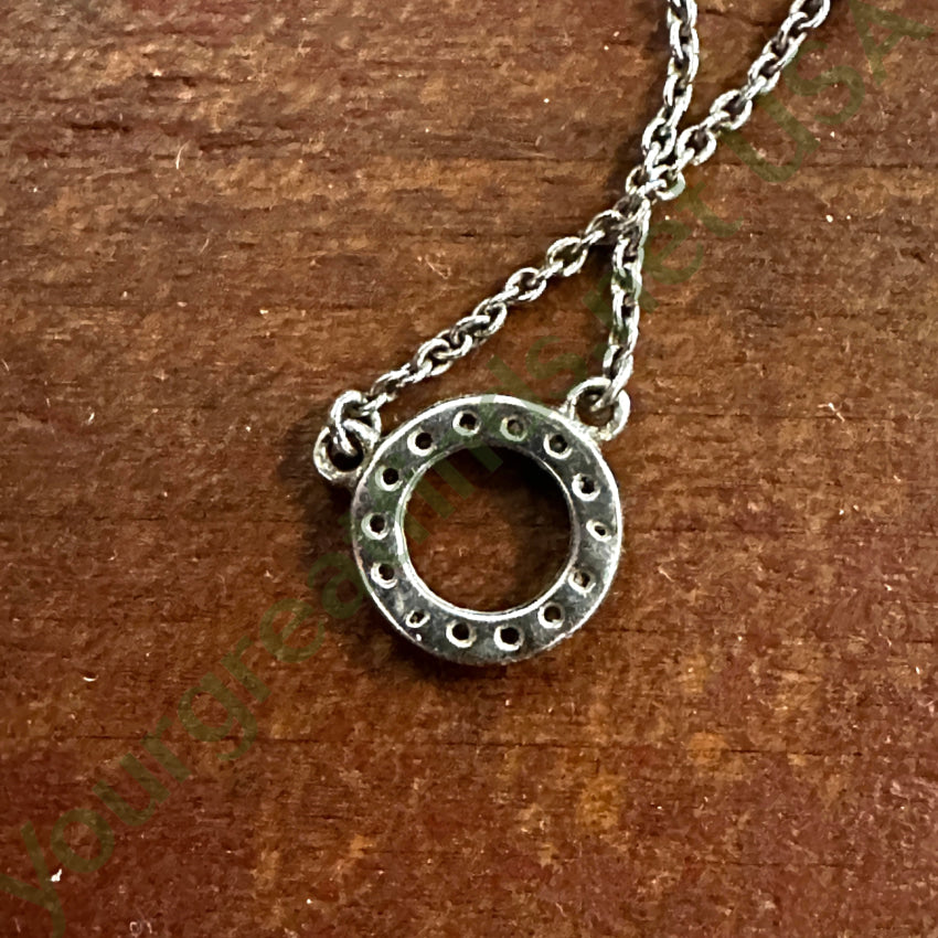 Vintage Sterling Silver & Cubic Zirconia Necklace Necklace
