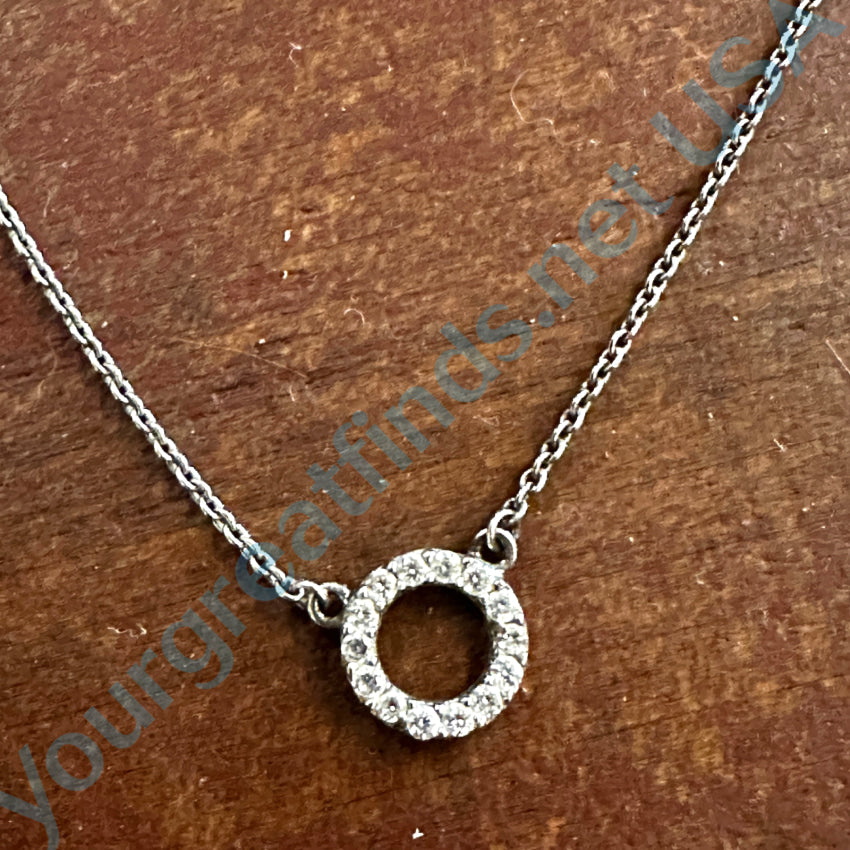 Vintage Sterling Silver & Cubic Zirconia Necklace Necklace