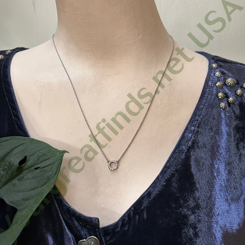 Vintage Sterling Silver & Cubic Zirconia Necklace Necklace