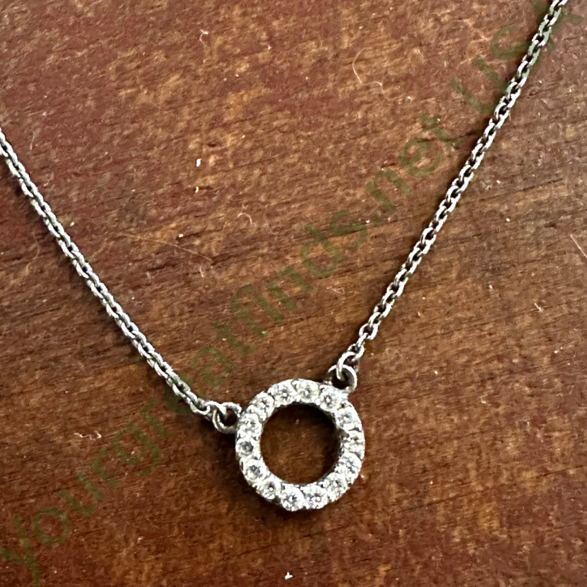 Vintage Sterling Silver & Cubic Zirconia Necklace Necklace