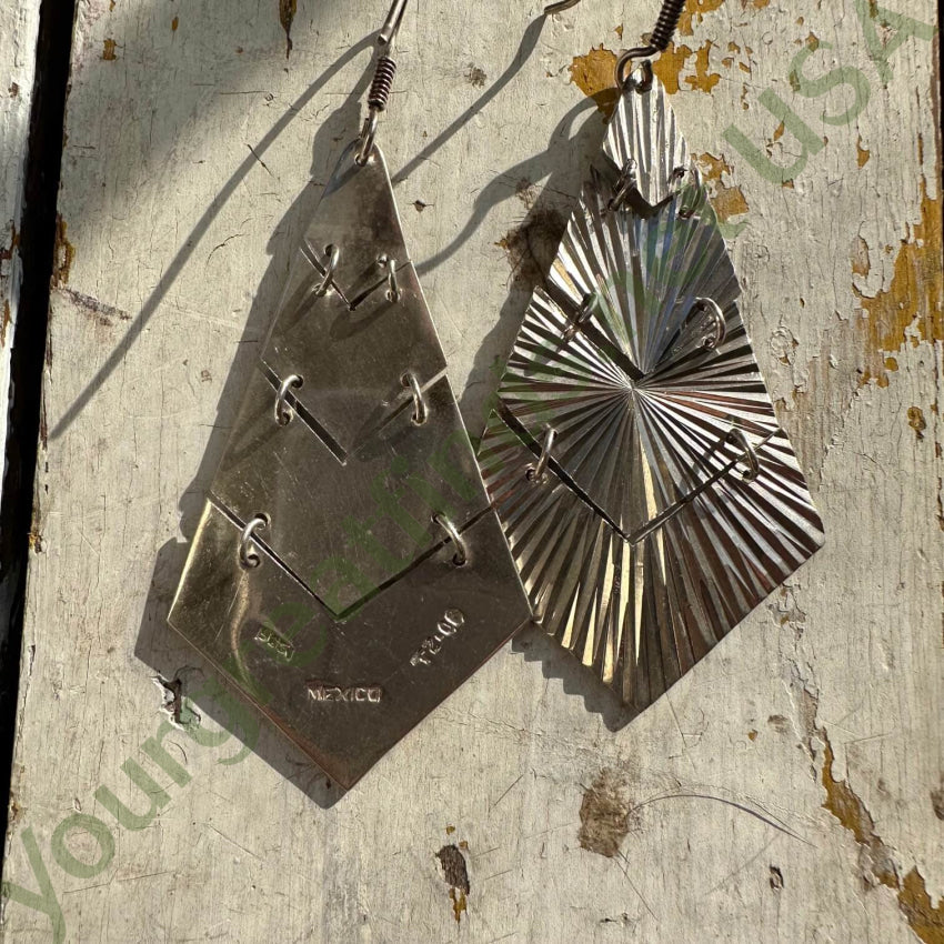 Vintage Sterling Silver Dazzler Earrings Mexico