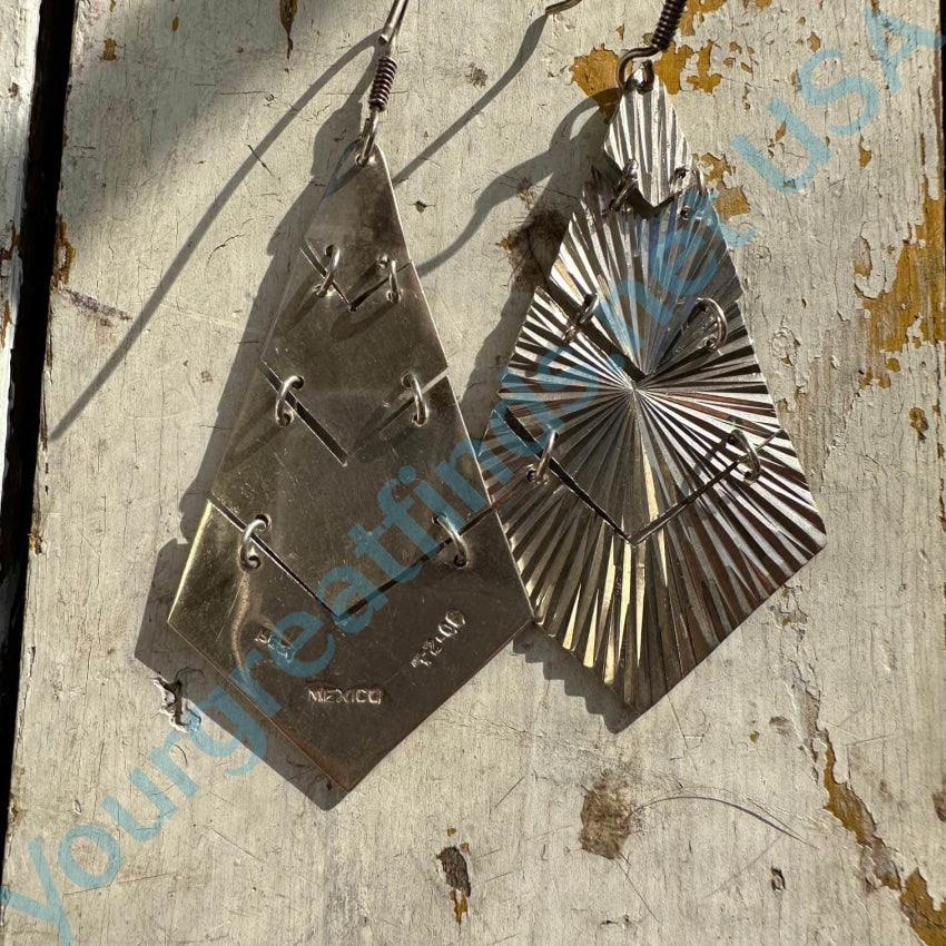 Vintage Sterling Silver Dazzler Earrings Mexico