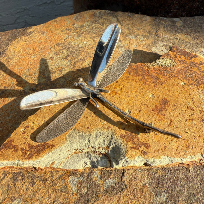 Vintage Sterling Silver Dragonfly Pin Taxco Mexico Pin / Brooch