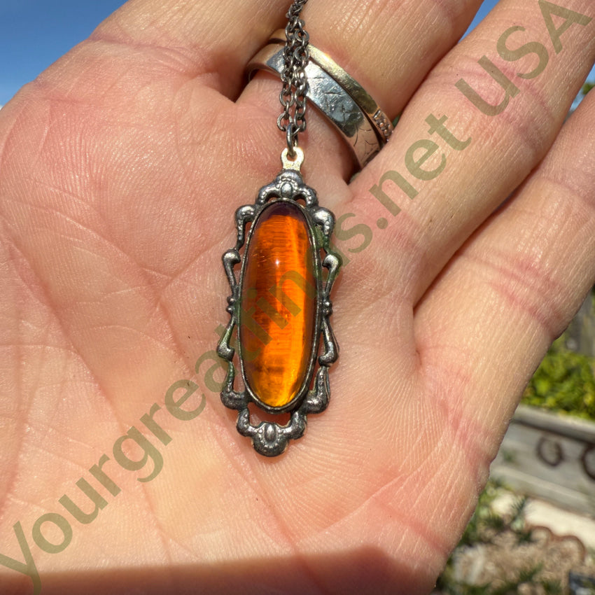 Vintage Sterling Silver Dragon’s Breath Necklace necklace