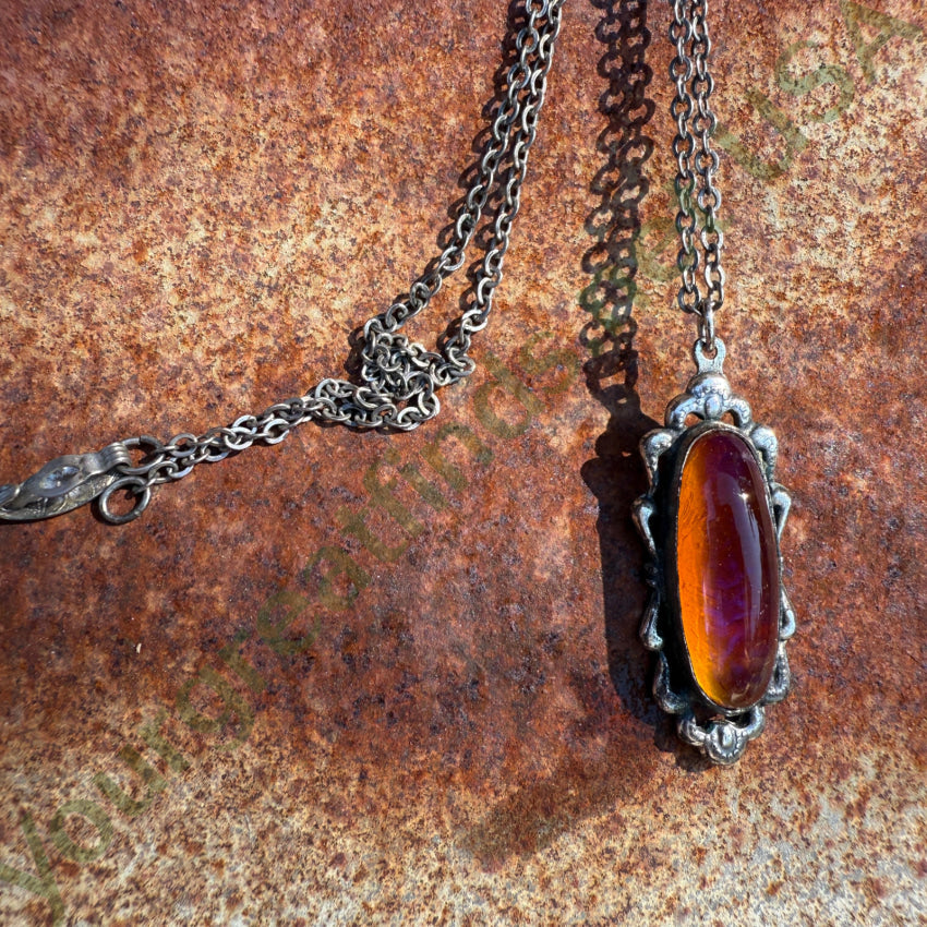 Vintage Sterling Silver Dragon’s Breath Necklace necklace