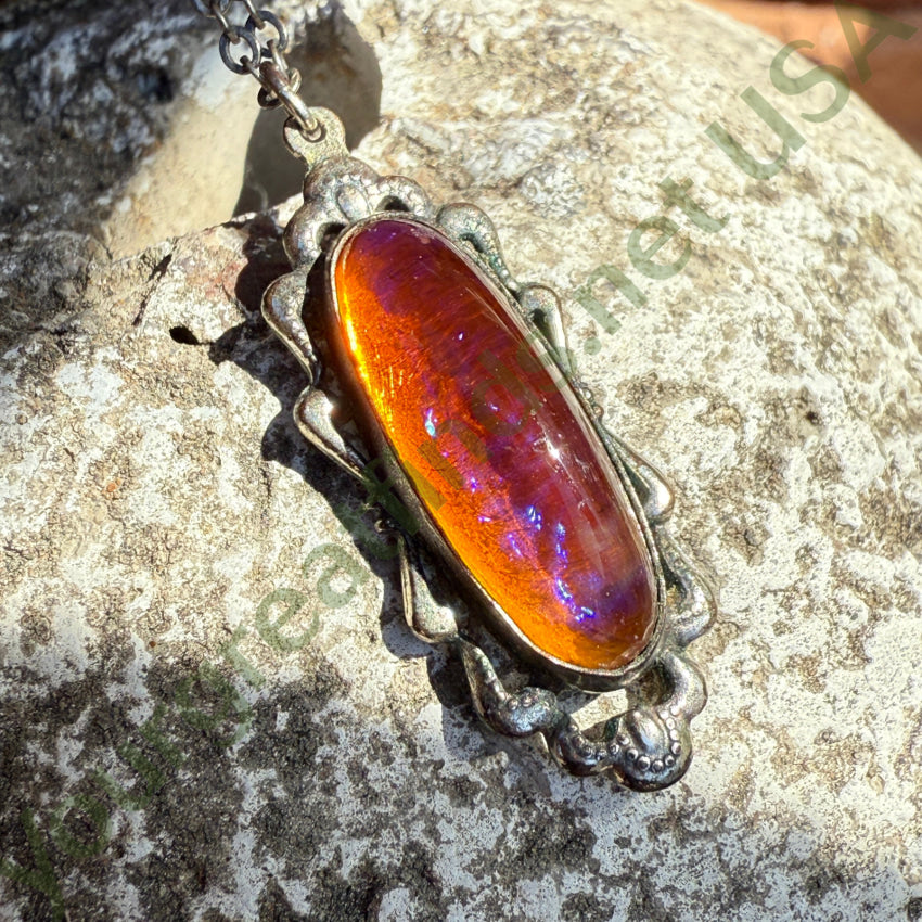 Vintage Sterling Silver Dragon’s Breath Necklace necklace