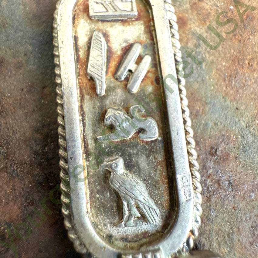 Vintage Sterling Silver Egyptian Revival Cartouche Pendant pendant