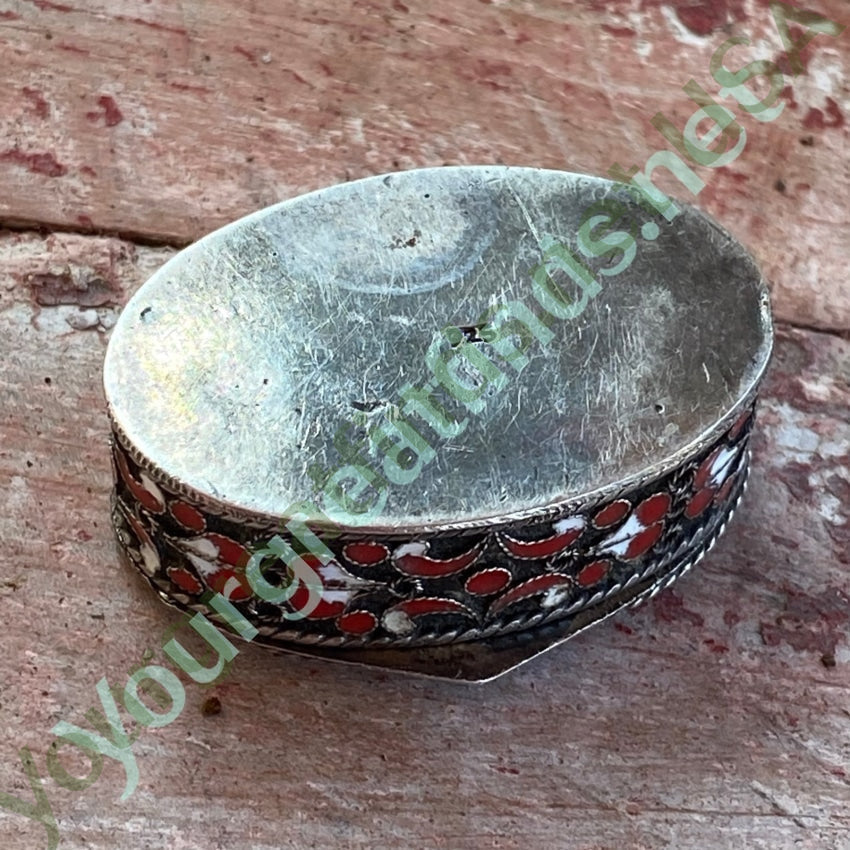 Vintage Sterling Silver Enamel Pill Box Yourgreatfinds