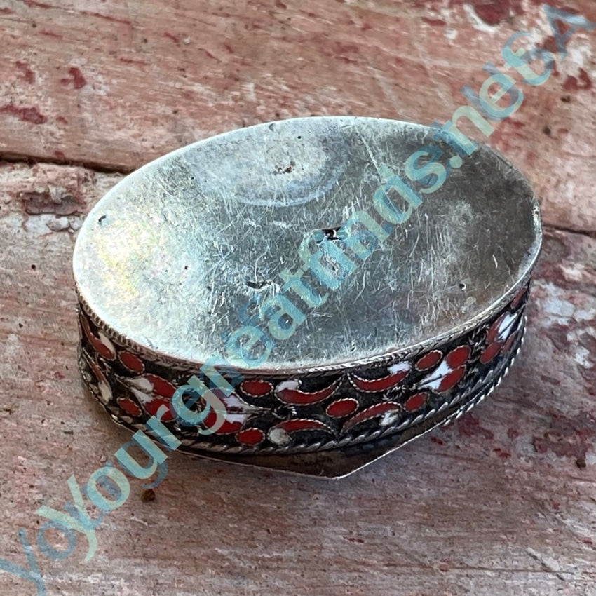 Vintage Sterling Silver Enamel Pill Box Yourgreatfinds