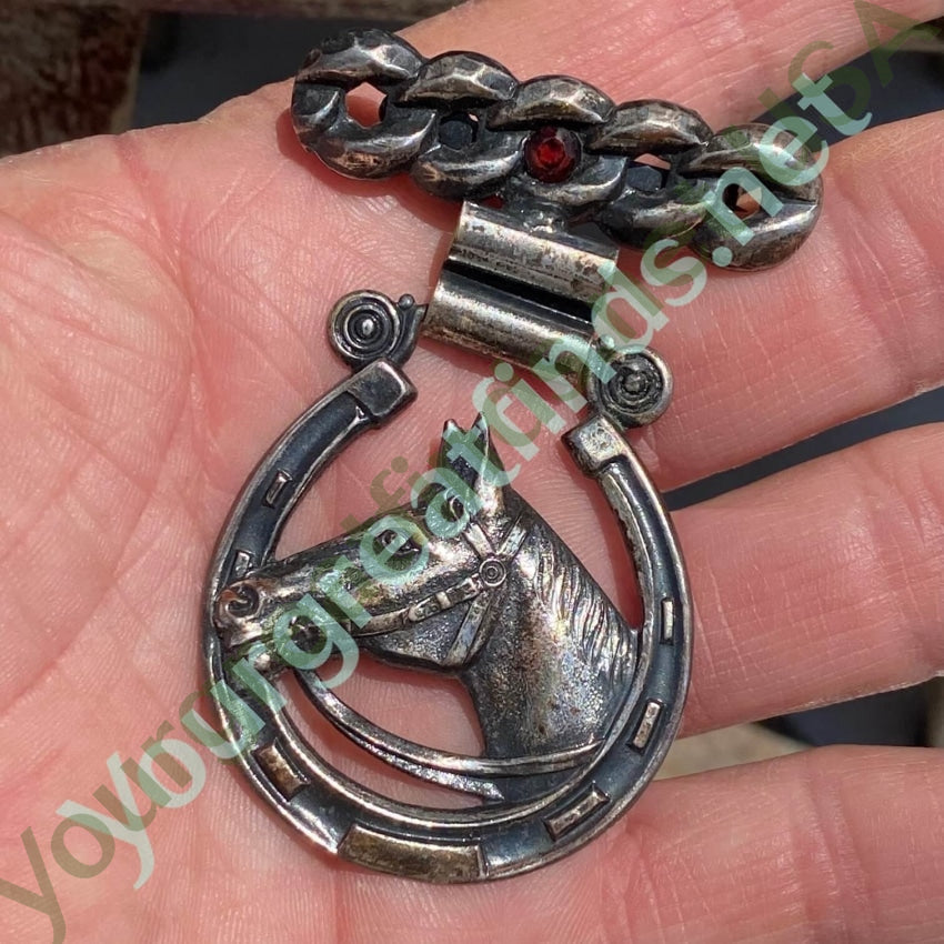 Vintage Sterling Silver Equestrian Horse Horseshoe Pin Brooch Yourgreatfinds