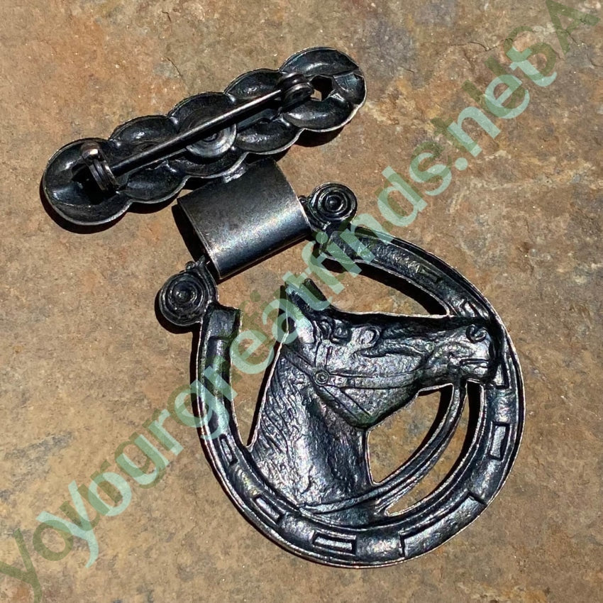 Vintage Sterling Silver Equestrian Horse Horseshoe Pin Brooch Yourgreatfinds