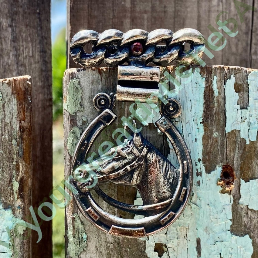 Vintage Sterling Silver Equestrian Horse Horseshoe Pin Brooch Yourgreatfinds