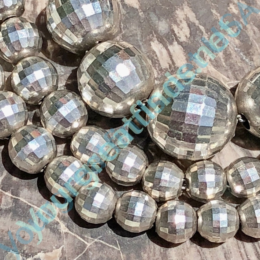 Vintage Sterling Silver Disco Ball Bead Necklace Silver Pearls Yourgreatfinds