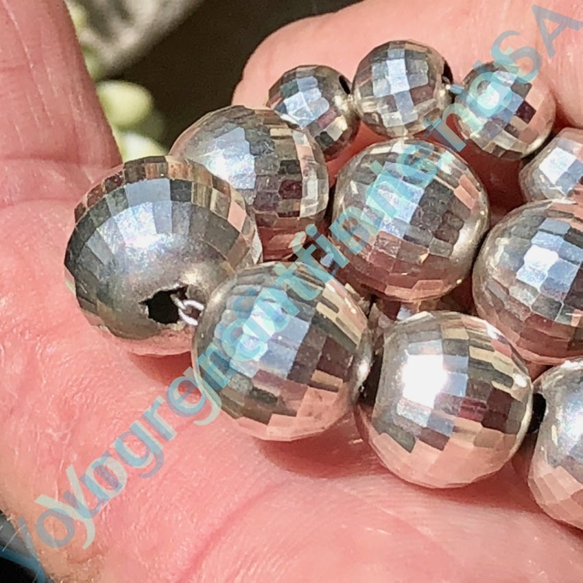 Vintage Sterling Silver Disco Ball Bead Necklace Silver Pearls Yourgreatfinds