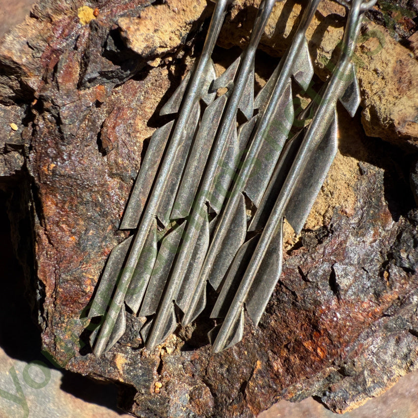 Vintage Sterling Silver Feather Drop Earrings Screw Back earrings