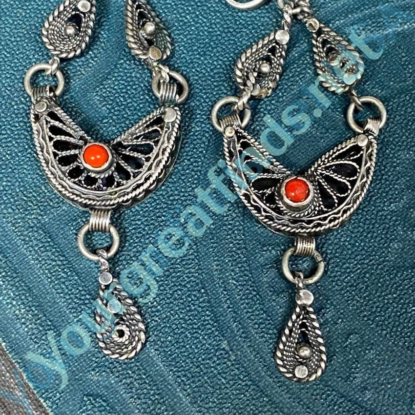 Vintage Sterling Silver Filigree Boho Earrings Yourgreatfinds