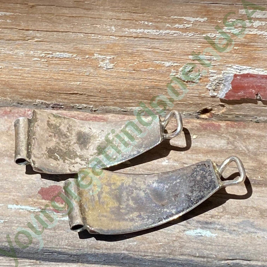 Vintage Sterling Silver Fish Scale Design Turquoise Watch Band Plates Yourgreatfinds