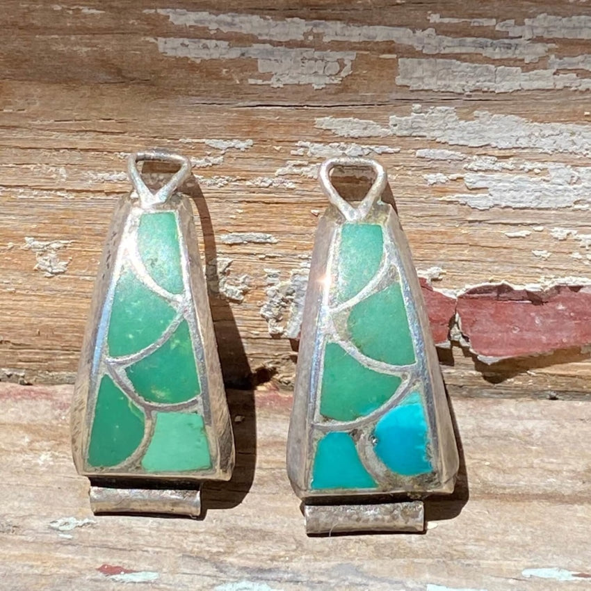 Vintage Sterling Silver Fish Scale Design Turquoise Watch Band Plates Yourgreatfinds