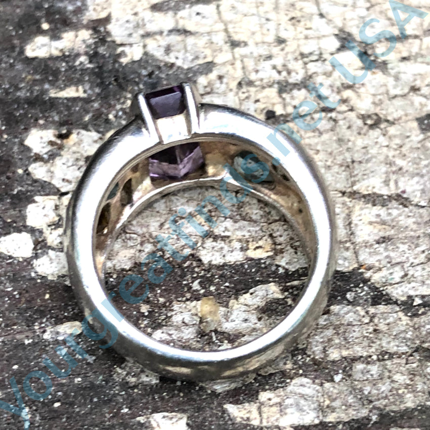 Vintage Sterling Silver Gemstone Ring Size 6