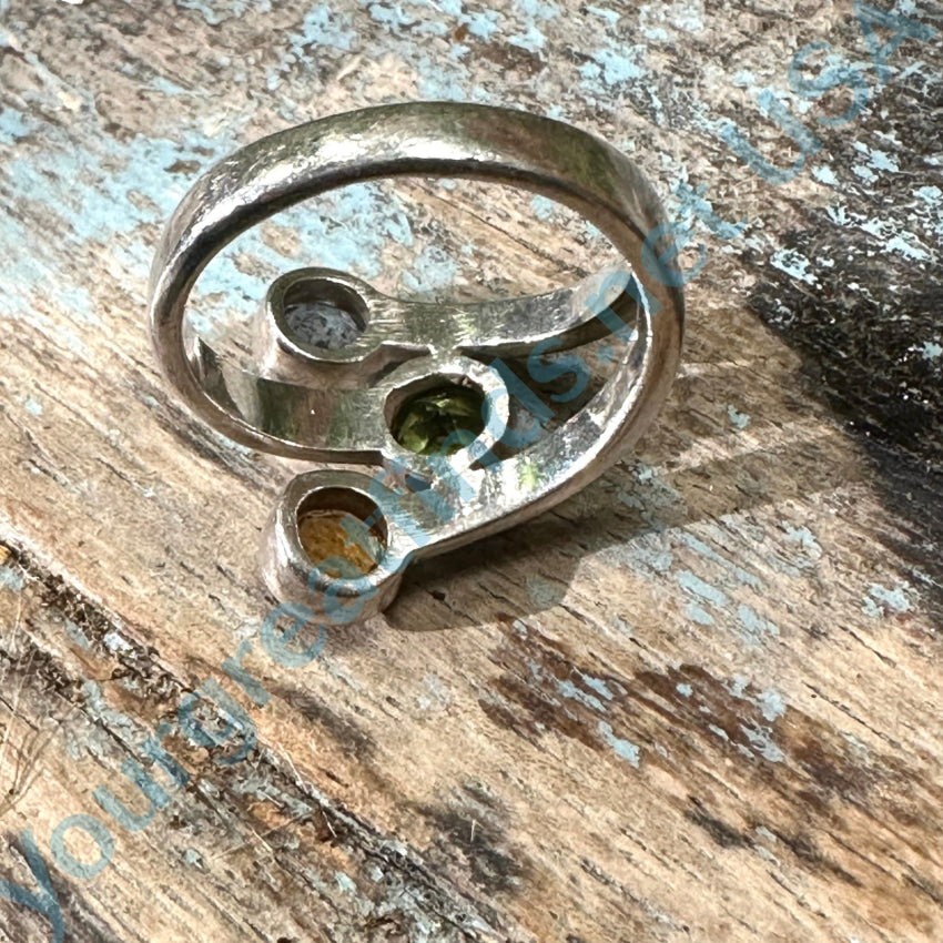 Vintage Sterling Silver Gemstone Ring Size 7