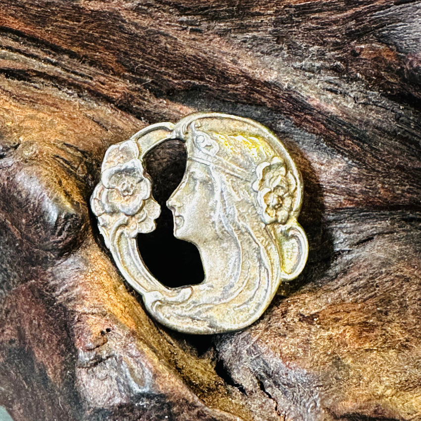 Vintage Sterling Silver Goddess Pin 1970S Pin / Brooch