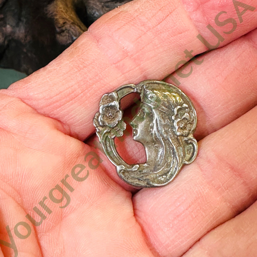 Vintage Sterling Silver Goddess Pin 1970S Pin / Brooch