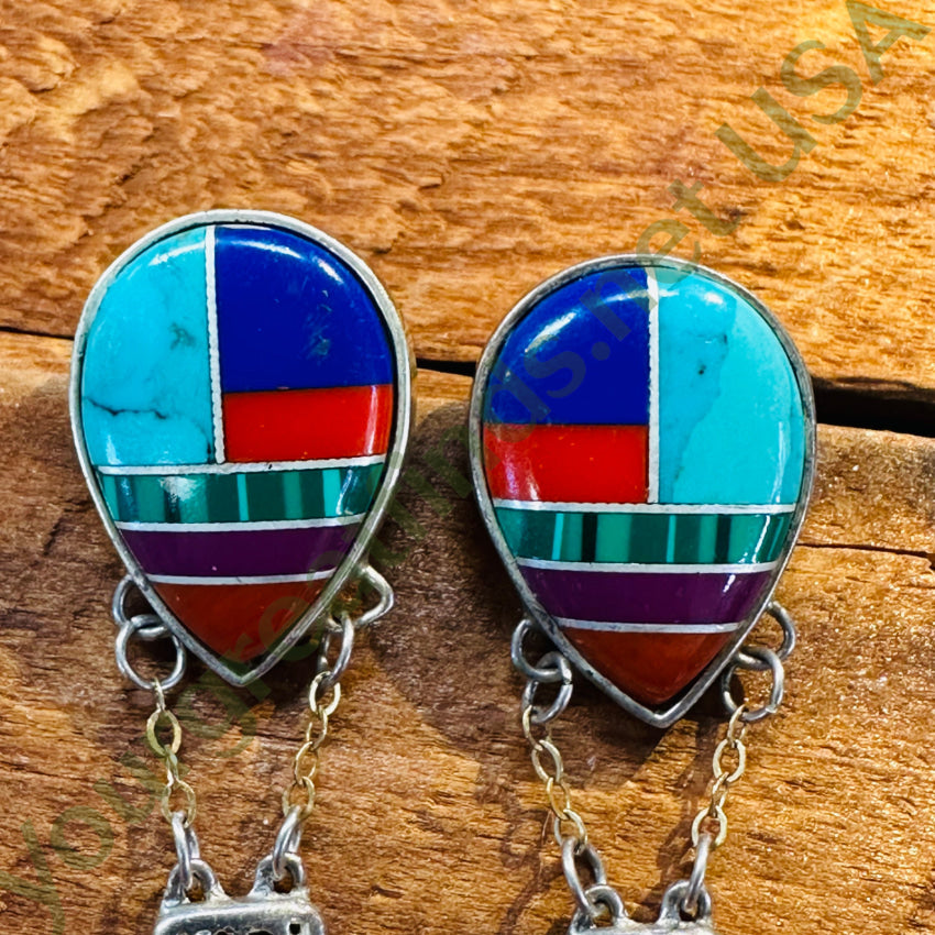 Vintage Sterling Silver & Gold Hot Air Balloon Pierced Post Earrings Earrings