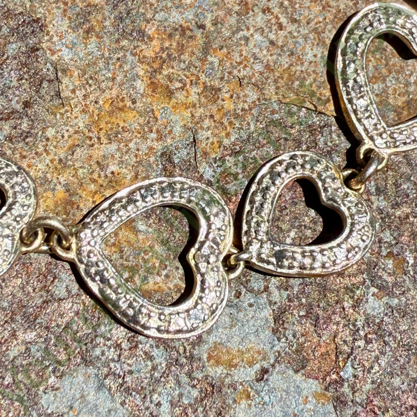 Vintage Sterling Silver & Gold Plate Heart Bracelet bracelet