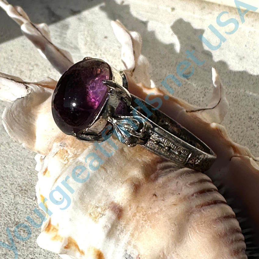 Vintage Sterling Silver & Grape Amethyst Ring Size 6 3/4