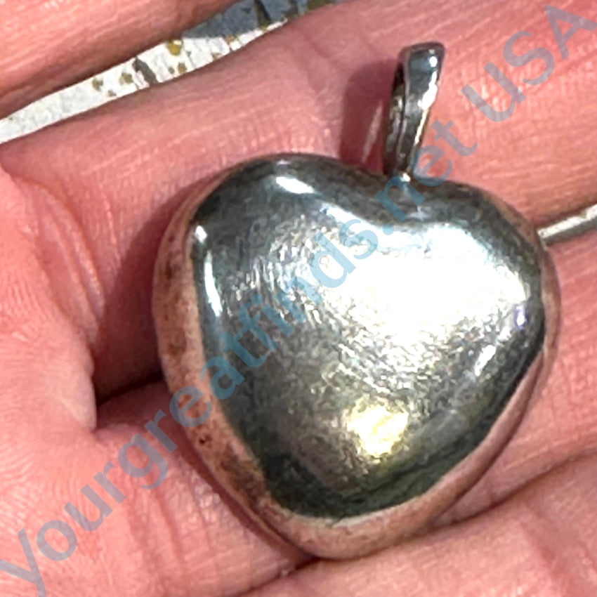 Vintage Sterling Silver Heart Pendant
