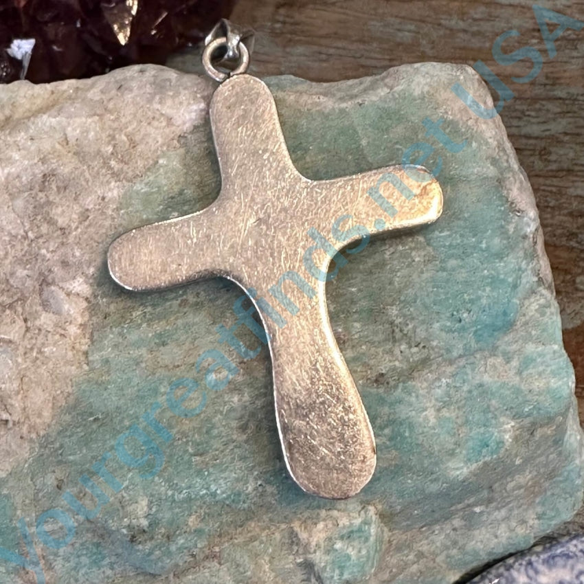 Vintage Sterling Silver Holy Cross Pendant Taxco Mexico