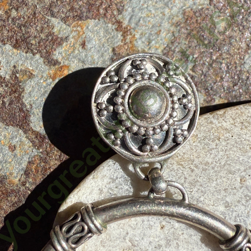 Vintage Sterling Silver Hoop Pierced Post Earrings necklace