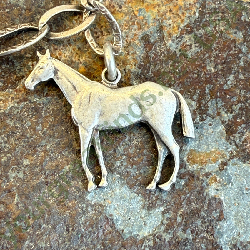 Vintage Sterling Silver Horse Charm Bracelet bracelet