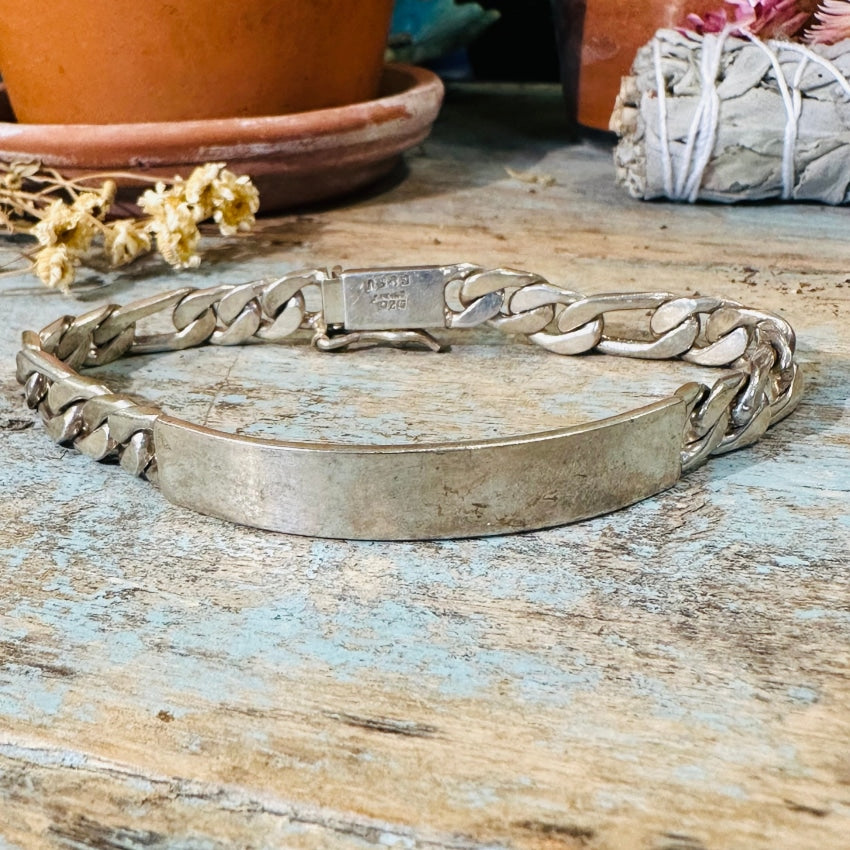 Vintage Sterling Silver Id Bracelet